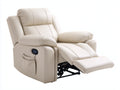 Sillones reclinables tapizados 96 x 98 x 108 cm - crema - sillón individual reclinable con reposapiés extensible y bolsillo lateral
