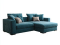 Sofás de esquina tapizado 265x175x90 cm - azul petróleo - diseño moderno con chaise longue y laterales acolchados