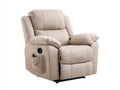 Sillones reclinables tapizado 98x92x105 cm - beige - diseño moderno con reposapiés y bolsillo lateral