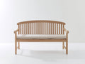 Bancos de jardín de madera 140 x 60 x 90 cm - madera natural y beige claro - banco de 2 plazas con respaldo curvo de listones y reposabrazos