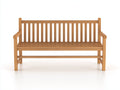 Bancos de jardín de madera 160x60x92 cm - marrón natural - banco de tres plazas con respaldo de barrotes y reposabrazos
