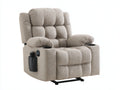 Sillones reclinables tapizado 100x94x108 cm - beige - diseño moderno con reposapiés y portavasos