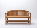 Bancos de jardín de madera 150x65x92 cm - Madera natural - Respaldo curvo - Con estante inferior