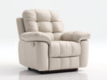 Sillones reclinables de piel sintética 100x95x105 cm - beige - sillón acolchado con respaldo alto y reposapiés extensible