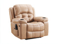 Sillones reclinables tapizados 100x95x105 cm - Beige - 2 portavasos - Diseño acolchado