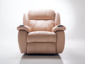 Sillones reclinables de cuero sintético 98x92x105 cm - beige - sillón individual acolchado con portavasos integrados
