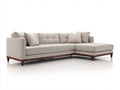 Sofás de esquina tapizado 285x185x88 cm - beige-marrón - diseño moderno con chaise longue y base de madera
