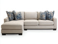 Sofás de esquina de tela 290x170x85 cm - beige - sofá con chaise longue y patas de madera oscura