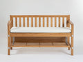 Bancos de jardín de madera 150x65x95 cm - Madera natural-Blanco - Asiento acolchado - Con estante inferior