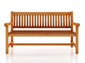 Bancos de jardín de madera 150x62x90 cm - Madera natural - Respaldo de listones - Diseño clásico