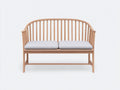 Bancos de jardín de madera 150x65x90 cm - Madera natural-Gris claro - Asiento acolchado - Diseño clásico