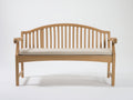 Bancos de jardín de madera 150x62x92 cm - marrón natural-beige - banco de dos plazas con respaldo curvo y reposabrazos