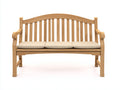 Bancos de jardín de madera 170x66x98 cm - beige-marrón natural - banco de tres plazas con respaldo curvo y reposabrazos