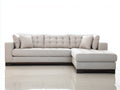 Sofás de esquina tapizado 290x190x88 cm - beige - diseño moderno con chaise longue y base de madera